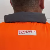 Sun-Safe Indicator applied to a new orange hi-vis garment