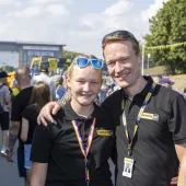 Tim Ferwerda, Finning UK managing director, celebrating the 90th anniversary at the company’s Cannock headquarters