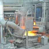 The 7-tonne electric-arc furnace at the Materials Processing Institute’s Teesside campus