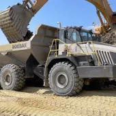 One of FT Aggregates’ new Rokbak RA40 articulated haulers