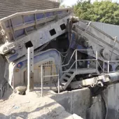 Grzegorz Poreba was caught between the metal bridge and the conveyor belt in the front of the photo and sustained severe crush injuries