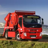 Biffa’s new Volvo FE Electric rigid skip loader is part of ongoing ambitions to improve their fleet sustainability