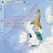 CO2 Stored map showing carbon dioxide storage units offshore UK. Image: BGS