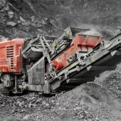 Finlay's next-generation J-1170AS+ jaw crusher in operation 
