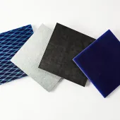 Rhino Hyde Blue liners can be custom-made with several different backings, including solid steel, plain, expanded metal, fabric and ceramic chip embedded