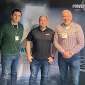 L-R: Miloje Jovanovic, sales manager, NS Union; Darius Masauskas, business development manager, Powerscreen, and Sasa Sekulic, general manager, NS Union