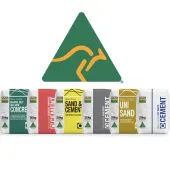 The Australian Made logo with a mock-up of the new Boral packaging which is yet to be rolled out