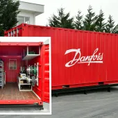 Danfoss on-site hose assembly workshops are fully equipped mobile containers stocked with the specific Danfoss hoses, fittings, and tooling to suit the specific needs of work sites