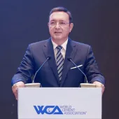 WCA director Emir Adiguzel speaking at the WCA Annual Conference in Nanjing, China