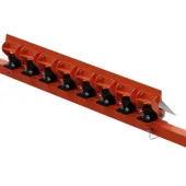 Martin Engineering's new secondary conveyor belt cleaner features a latch pin that releases the cartridge from the mainframe allowing cartridge removal and replacement