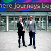 L–R: Richard Bradbury, managing director of The QMJ Group, organizers of The UK Concrete Show, and Sam Patel, divisional director of Concrete Expo organizers Media 10