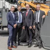 The four managing directors of the Liebherr plant in Bischofshofen. L-R: Peter Schachinger, Martin Gschwend, Manfred Santner, and Herbert Pfab