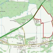 Map showing the location of the proposed new quarry in relation to the village of Tubney