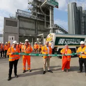 Ribbon cutting (L-R): Julian Smith, head of commercial at GD Harries; Nick Cleary, general manager of GD Harries; Michael Roddy, managing director of parent company SigmaRoc; and Carolyn Harris MP