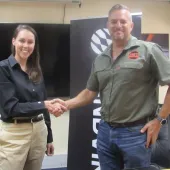 L–R: Tarynn Yatras, vice-president of sales area Africa with Sandvik Rock Processing Solutions, and Stephen Smith, managing director of S&R Enterprises