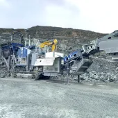 One of the new Jonsson L130 jaw crushers being put through its paces Kilsaran’s quarry in Gallstown, Co. Meath