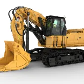 The new 93-tonne Cat 395 front-shovel large excavator
