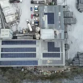 A total of 464 solar panels have been installed on the roof of Callow’s block factory