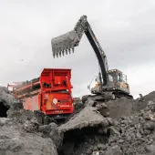 Finlay 595 screen and Hyundai HX300AL excavator