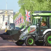 JCB hydrogen digger on The Mall in London