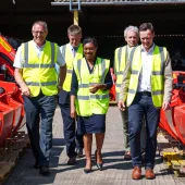 Conservative Party leader Kemi Badenoch visiting engineering services business TH White Group