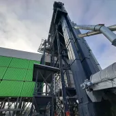 Ammann’s newly retrofitted mixed-material storage silo at Asfalttikallio’s asphalt plant in Tuusula, Finland