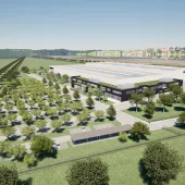 View of the future Liebherr driver’s cab assembly site at Nambsheim