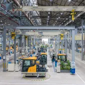 The new smart factory at HD Hyundai Construction Equipment’s Ulsan Campus in South Korea