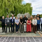 Indian delegates and BGS staff outside BGS’s headquarters in Keyworth, Nottinghamshire. Photo: BGS © UKRI