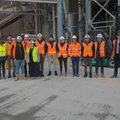 Material Evolution, CRH, CRH Ventures, and Tarmac at the Mevo A1 production facility in Llay, Wales