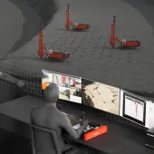 Rendering of Sandvik’s new AutoMine surface drilling training simulator