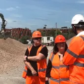 Luton South and South Bedfordshire MP Rachel Hopkins visiting GRS Group’s rail freight operations in Luton