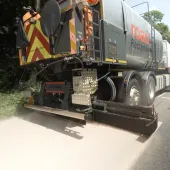 Roadtechs treated and extended the life of the A1066 using spray-applied Reclamite rejuvenation treatment