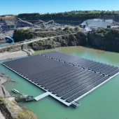 The 535kWp floating solar array at Glendinning’s Linhay Hill Quarry