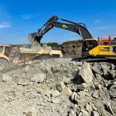 A new A40G articulated hauler and EC500 crawler excavator, part of Stevens Equipment Rental’s latest 38-unit Volvo fleet expansion