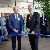 L-R: Donal O’Riain, founder and global managing director of Ecocem, and Niall Burgess, Ireland’s ambassador to France and Monaco, at the official opening of the new R&I centre in France