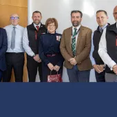 L–R: Steve Huntley, divisional managing director, Hills Quarry Products; Alex Henderson, company secretary; Mark Tinson, divisional managing director, Hills Homes; Dame Sarah Troughton, Lord Lieutenant of Wiltshire; Neil Pollard, divisional managing director, Hills Waste Solutions; Ed Dodd, chief executive; and Mike Hill, chairman