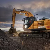 New CASE E-Series CX210E excavator in operation 