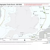 Map of potential marine aggregate extraction areas – tender round 2021/22