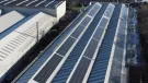 Part of the new solar PV system at Komatsu UK’s Birtley facility