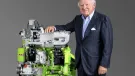 JCB chairman Anthony Bamford with one of the company’s hydrogen engines