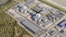 Schematic image showing part of the completed Sizewell C nuclear plant