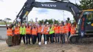 Members of the GRS team with Martin Riley (yellow vest) at the Mousehole ground-breaking ceremony 