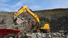 McFadyens new JCB 370X in operation at one of their own hard rock quarries